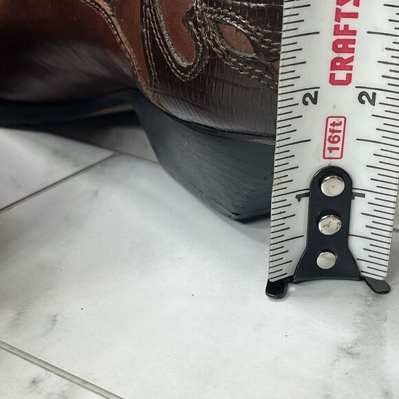 Vtg Y2K Woman Western Low Heel Ankle Cowgirl Boots Booties Sz 6.5m Rodeo - Picture 9 of 9